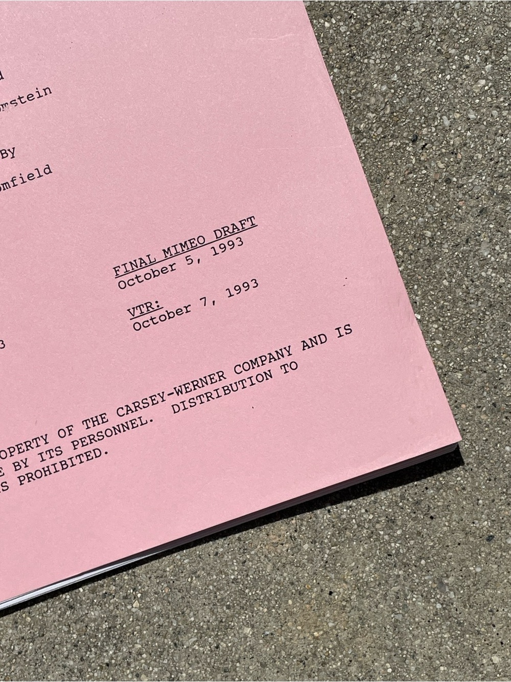 Roseanne Vtg 1993 Production Used Final Mimeo Draft Script Guilt By Imagination View 6